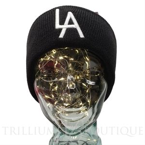 AMERICAN NEEDLE Hat Beanie Black LA Cuffed Knit Cottagecore Sporty Minimalist